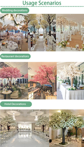 Fleurs de soie Cerisier Faux arbre de fleurs de cerisier rose pour la décoration intérieure d'hôtel Plantes artificielles géantes - Product Image 6