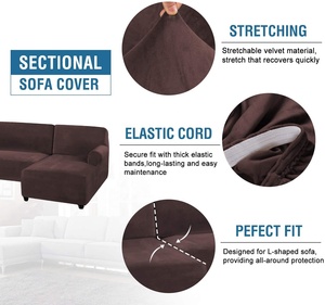 Set di Copridivani Elastici a Forma di L <span class=keywords><strong>per</strong></span> Divano a 7 Posti con Copertura <span class=keywords><strong>per</strong></span> Seduta Angolare - Product Image 3