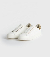 Baskets vulcanisées blanches pour femmes, imprimé léopard, talon à lacets, bout rond, semelle en caoutchouc, doublure en mesh, chaussures décontractées pour la marche
