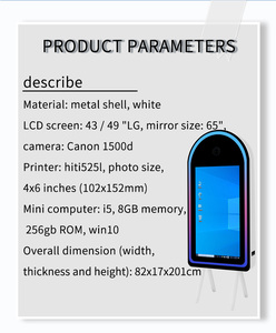 Machine Photobooth Miroir 32 Pouces Écran Tactile pour Selfies de Fête Compatible Smartphones Appareil <span class=keywords><strong>Photo</strong></span> <span class=keywords><strong>Imprimante</strong></span> Bluetooth/Wi-Fi - Product Image 4