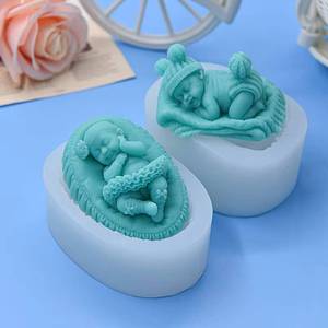 MUYULINS DIY Popular Baby-Shaped Candle <b>Silicone</b> Mold for Soap Making - Product Image 4