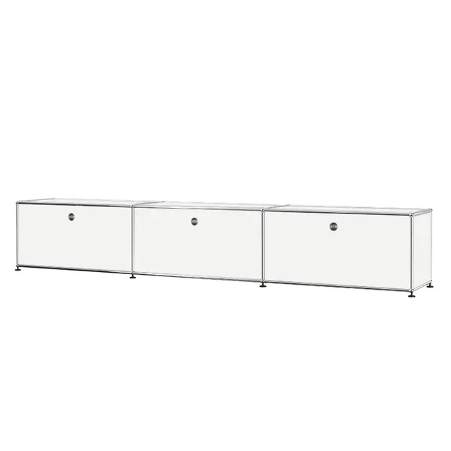 Nordic Modern 3 Doors Metal Stainless Steel DIY TV Modular Furniture Stand for Living Room Bedroom Storage Cabinet with Caster