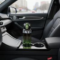 Bouteille d'eau de sport portable réutilisable et sûre avec couvercle rabattable, en plastique dégradé, étanche, pour le cyclisme et l'escalade en extérieur, personnalisable