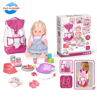 14 pouces bébé poupée soins accessoires sac à dos pipi et boire corps entier silicone bébé poupées