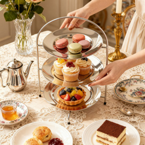 Elegant Roestvrijstalen Buffet <span class=keywords><strong>Dessert</strong></span> & Cake <span class=keywords><strong>Display</strong></span> Rek Stand Voor Keuken Of Hotel Decoratie Gebruik - Product Image 2