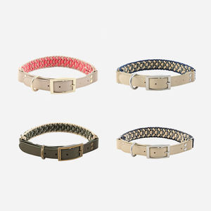 Luxuriöses Geflochtenes Hundehalsband aus Seil, Verstellbares Paracord-Halsband, Gestricktes Leder-Nylon-Hundehalsband - Product Image 5