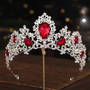 Rhinestone Crown Tiara High Quality Handmade Crystal Hair Accessories Headband Bridal Wedding