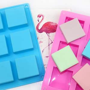 Moule en silicone carré pour bonbons, brownies, gâteaux, <span class=keywords><strong>chocolat</strong></span>, 6 cavités, moules DIY pour savon, bac à glaçons, personnalisable, Halloween - Product Image 4