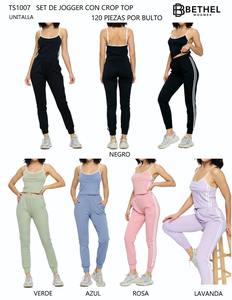 Conjunto Deportivo de 2 Piezas para Mujer, Top Sin Mangas de Punto con Spandex y Poliéster, Pantalones Deportivos con Franja Lateral, Corte Regular para Todas las Temporadas - Product Image 3