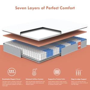 <span class=keywords><strong>Matelas</strong></span> en mousse à mémoire de forme sur mesure - Fermeté moyenne - Hybride à ressorts - Product Image 6