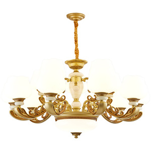 Lámpara de araña de estilo europeo con múltiples cabezales LED, bombilla E27 para sala de estar, villa, recibidor, decoración del hogar - Product Image 2