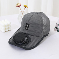 Gorra de Verano SK, Transpirable, 100% Algodón, con Impresión Serigráfica, Ventilador de Carga Solar, Protección Solar, Informal para Hombre