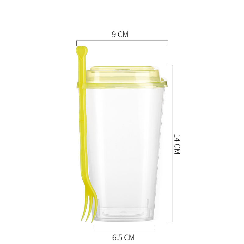 Tasse de 700ml avec couvercle jaune