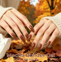 ICE NOVA Mocha Builder Hard Gel Polish HEMA-FREE, couleur café brun, extension d'ongles pour salon