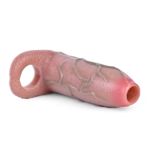 FAAK Flexible Penis Sleeve Hollow <b>Dildo</b> Open-ended Design for Penis Enlargement Cock Sheath Cock Sleeve Silicone Sex Toys - Product Image 1
