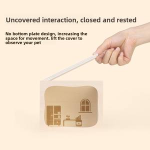 Criceto nascondiglio prodotti in legno per animali domestici, casa di riccioli d'oro, decorazione Peek-a-Boo, accessori in legno massiccio, gabbia per criceti - Product Image 2