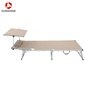 5 Positions Adjustable Aluminium <strong>Cheap</strong> <strong>Sunlounger</strong> Folding High Back Reclining Beach Camping Chair Bed With Sunshade Canopy - Product Image 3