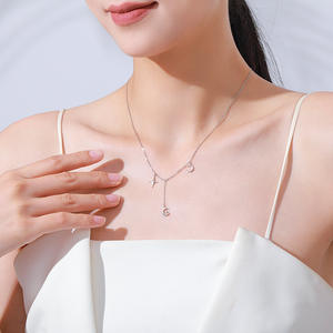 Collar con colgante de estrella y luna brillante de plata de ley S925, versión de cobre personalizable, regalo para mujer - Product Image 5
