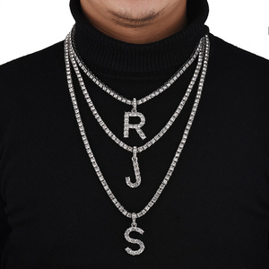 Hiphop glacé initiale collier femmes mode bijoux 2020 - Product Image 2