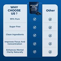 Bonbons gommeux antioxydants sans gluten au bleu de méthylène 5 mg, marque privée OEM, emballage personnalisé, pour l'énergie, la mémoire, la concentration et la santé cérébrale des adultes