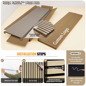 Panneau acoustique Akupanel à lattes courbées, panneaux muraux en placage de bois, panneaux muraux demi-ronds en bois, panneau tambour en bois - Product Image 3