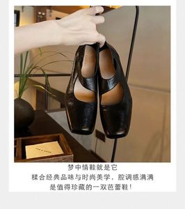 Chaussures Mary Jane en cuir de cheval vintage françaises pour femmes, bout carré, talon bloc, ballerines élégantes, escarpins rétro - Product Image 6