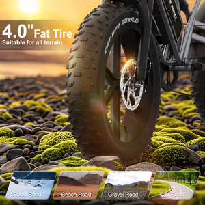 Vélo électrique Jansno X50, vélo de montagne, vélo de route, cadre en acier allié de 20 pouces, pneus larges, sport, X50-17AH, vélo électrique en dropshipping - Product Image 4