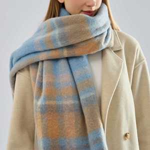 Mùa thu mùa đông ngoài trời ấm áp kết thúc tốt đẹp ánh sáng chăn khăn, khăn quàng cổ kẻ sọc khăn choàng với tua cho phụ nữ - Product Image 6