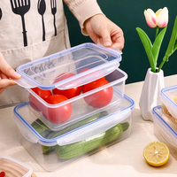 Boîte de conservation alimentaire en PP, compatible micro-ondes, avec couvercle, pour le déjeuner des employés de bureau, boîte bento, hermétique pour réfrigérateur, rectangulaire, anti-humidité