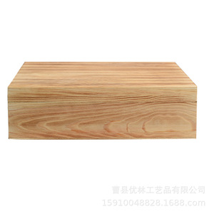 Boîte de rangement en bois massif rectangulaire couleur bois brut, organisateur de maison, emballage cadeau - Product Image 5