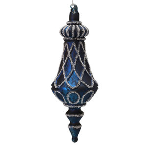 Темно-синий, оптовая продажа, Винтажные Украшения в форме конуса, рождественская елка, стеклянный шар, выдувной - Product Image 2