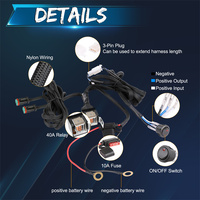 Kit de câblage robuste pour camions tout-terrain avec connecteur DT à 2 fils pour barre lumineuse de travail LED 12V