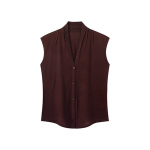 <strong>Women's</strong> 100% Wool Knit Vest Lightweight V-Neck <strong>Sleeveless</strong> Casual <strong>Cardigan</strong> Top for Suits Breathable Eco-Friendly Single Button - Product Image 4