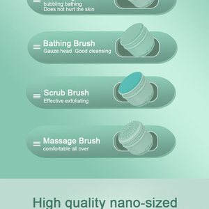 Rechargeable Electric Body Bath Brush with Long Handle and 5 Spin <b>Shower</b> Facial Brush <b>Head</b> - Product Image 5