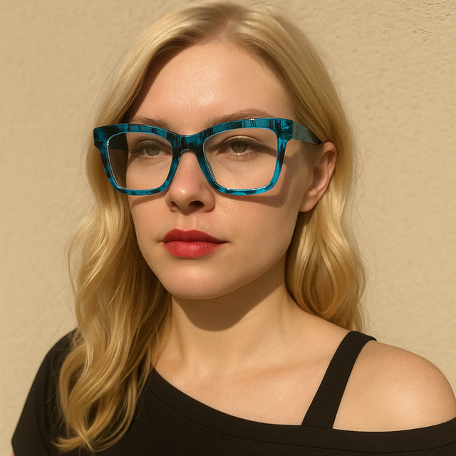 Newest Design Rectangle Frame Blue Light Glasses Women Reading Magnifier Retro Eyeglasses Blue Purple Leopard Clear Eyewear