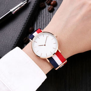 Custom logo Waterproof Nylon Strap Alloy <b>case</b> Minimalist Watch Elegant Unisex mechanical watch with Quartz Movement - Product Image 3