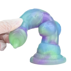 Dildo de caballo de silicona suave con forma de pene animal, con nudo de armadura grueso y ventosa, estimulador anal, juguete sexual para mujeres y hombres - Product Image 5