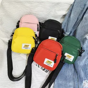 Erkekler için Messenger askılı çanta rahat tuval küçük fermuar Crossbody kılıfı basit küçük Crossbody omuzdan askili çanta erkekler çanta