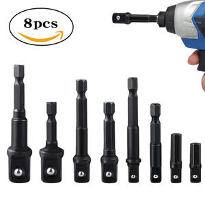 Xinsentuo 8 pièces Tige d'extension à billes en acier, Outil convertisseur de douille AD, Manche hexagonal noir, Tige d'extension à billes pour ceinture de sécurité - Product Image 4