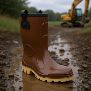 Botas de seguridad Ttake marrones de PVC hasta la rodilla, talla 43, suela de crepé - Product Image 3