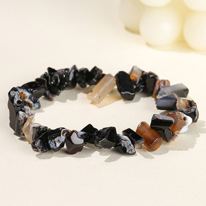 Bracelet en quartz naturel multicolore de haute qualité JD GEMS, bracelet élastique irrégulier Reiki, bracelet de gravier des sept chakras - Product Image 5