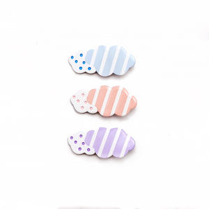 Pinza de Pelo Unisex de Acetato con Diseño de Nube y Onda, Estilo Escolar Diario, Color Claro, Novedad - Product Image 1