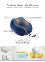 Ventes directes d'usine Vente chaude Ensemble Masque pour les yeux Cou Coussin de repos 3 in1 U Forme Mousse à mémoire Oreiller de voyage