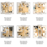Maßgefertigtes Modulares Containerhaus OEM ODM Flexibles Layout Flachdach Satteldach Schrägdach 20FT 40FT Tragbares Zuhause