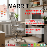 Chaise de bureau ergonomique en maille avec dossier réglable, accoudoirs 5D, appui-tête 3D, certifiée SGS BIFMA, offre des services de stockage et de médias