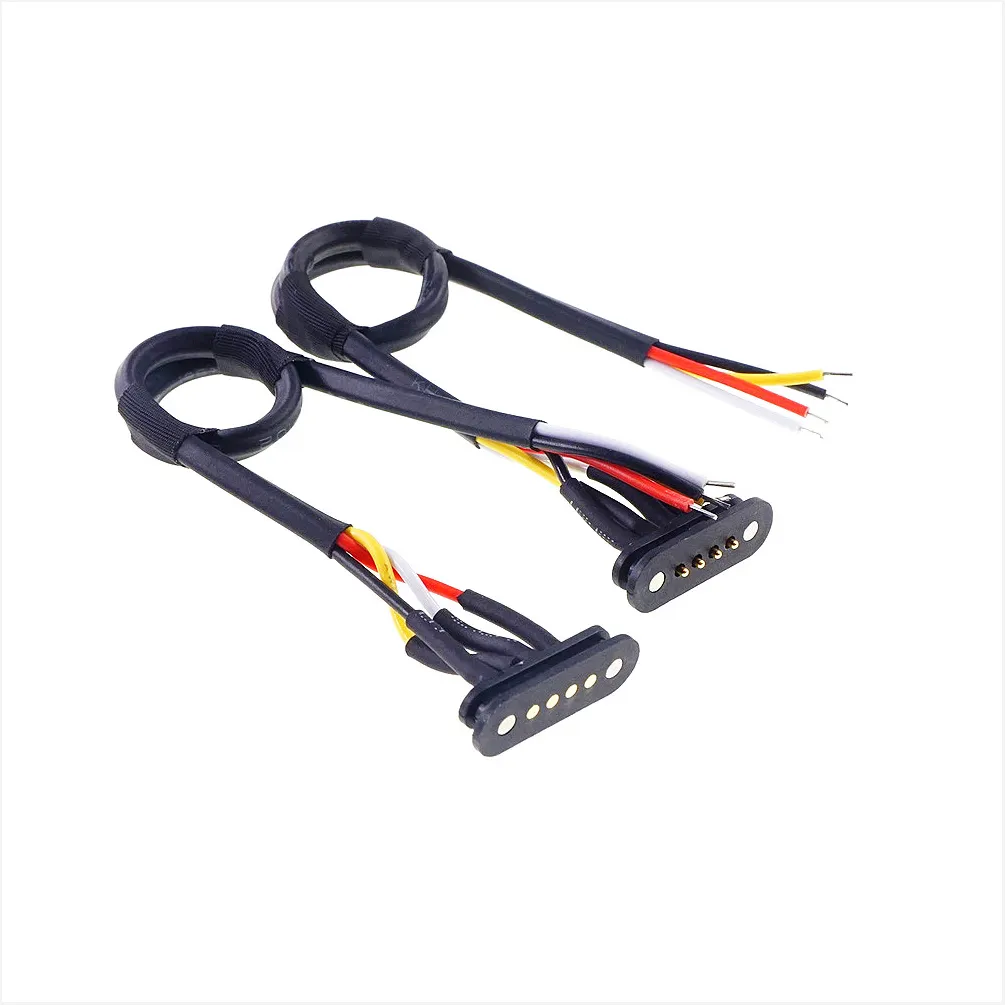 Producción profesional 4 pines resorte fuerte conector magnético alta corriente 2A 36V 4 pines Pogo Pin conector magnético