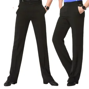 Haute qualité hommes pantalons de danse nouveau pantalon adulte pantalon de poche noir pratique pantalon de danse de salon élégant Rumba CHACHA formation