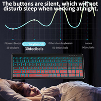 Combo de Teclado y Ratón Inalámbrico Silencioso con Retroiluminación RGB, 2.4G, Modo Dual, Recargable, para Escritorio/Portátil