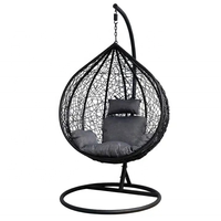 Fauteuil suspendu de jardin en rotin PE avec coussin et support – Vente en gros