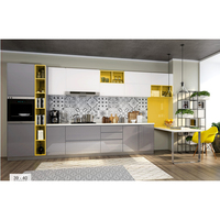 Ensemble d'armoires de cuisine modernes en bois massif laqué, écologiques, pour villas, sur mesure, modulaires, OEM/ODM, vente en gros